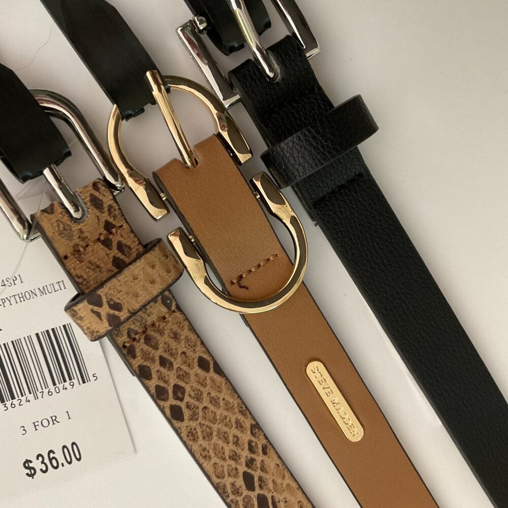 STEVE MADDEN Set of 3 Accessory Belts NWT Size 1X
